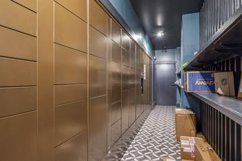 Package lockers and mail room